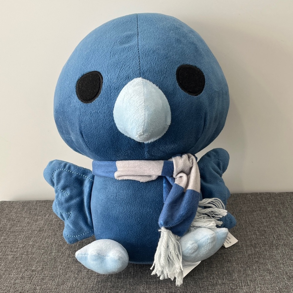 Blue Plush Bird Toy with Scarf